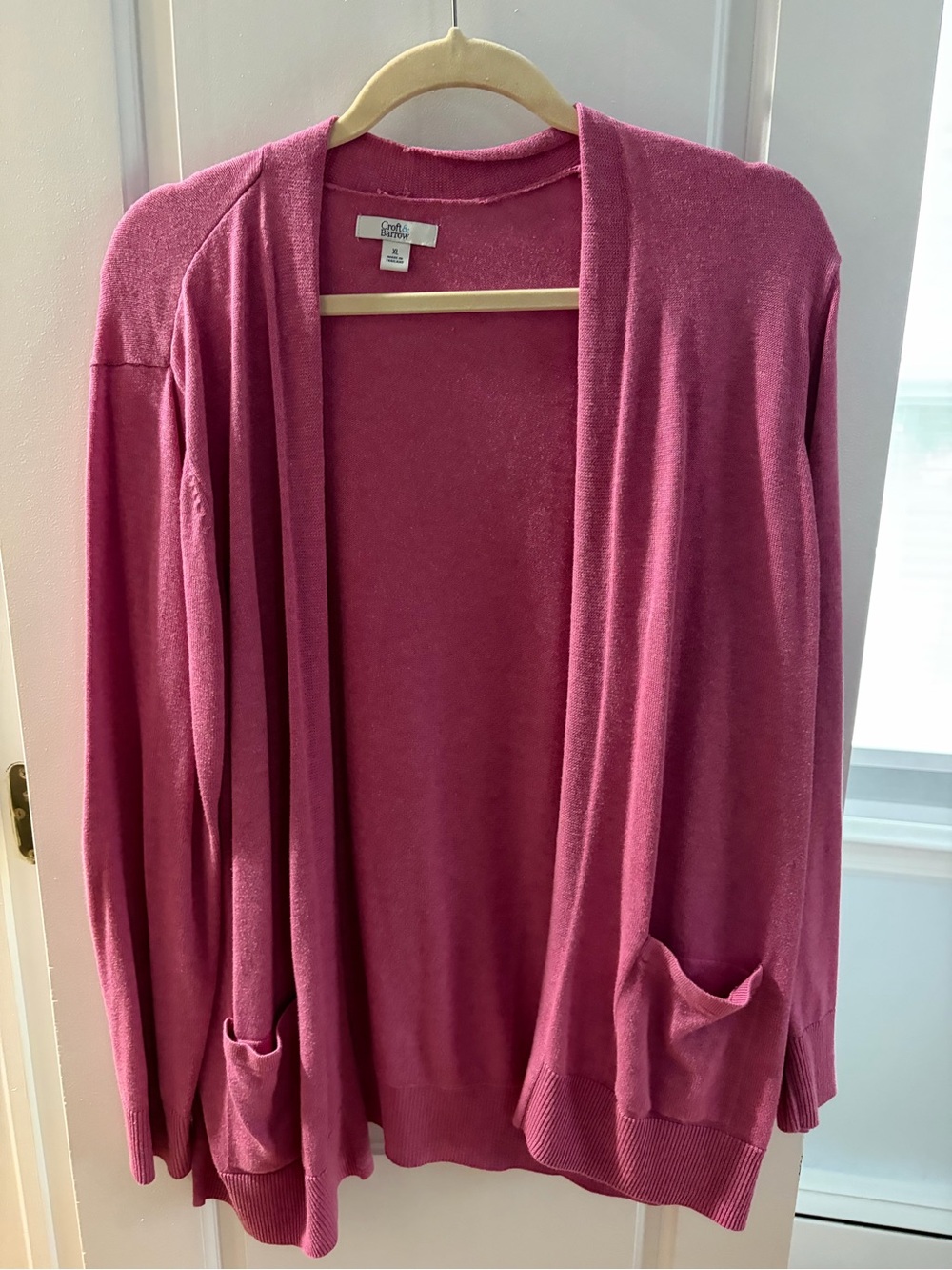 croft & barrow Raspberry Open-Front Pocket Cardigan